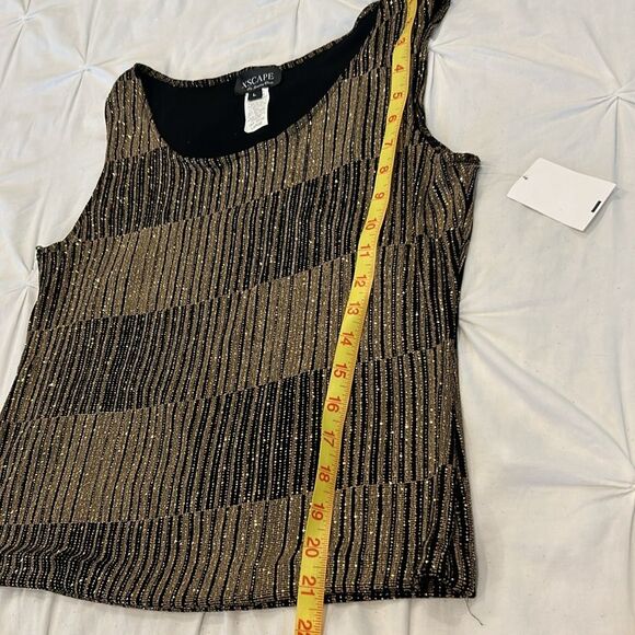 NWT XSCAPE Women's Gold & Black Tank Top and Open Front Cardigan Set Size Large - Picture 11 of 14